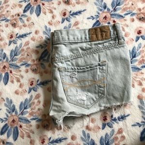Light wash denim shorts